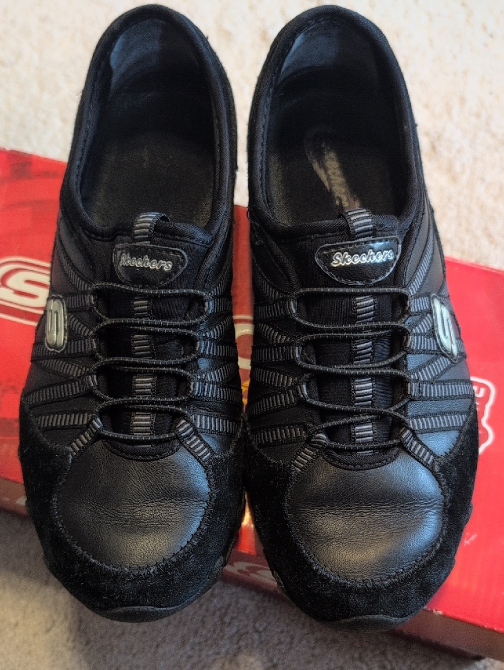 Skechers Active Women's Black Slip-On Biker- Dream Come True Sneakers Size 7.5